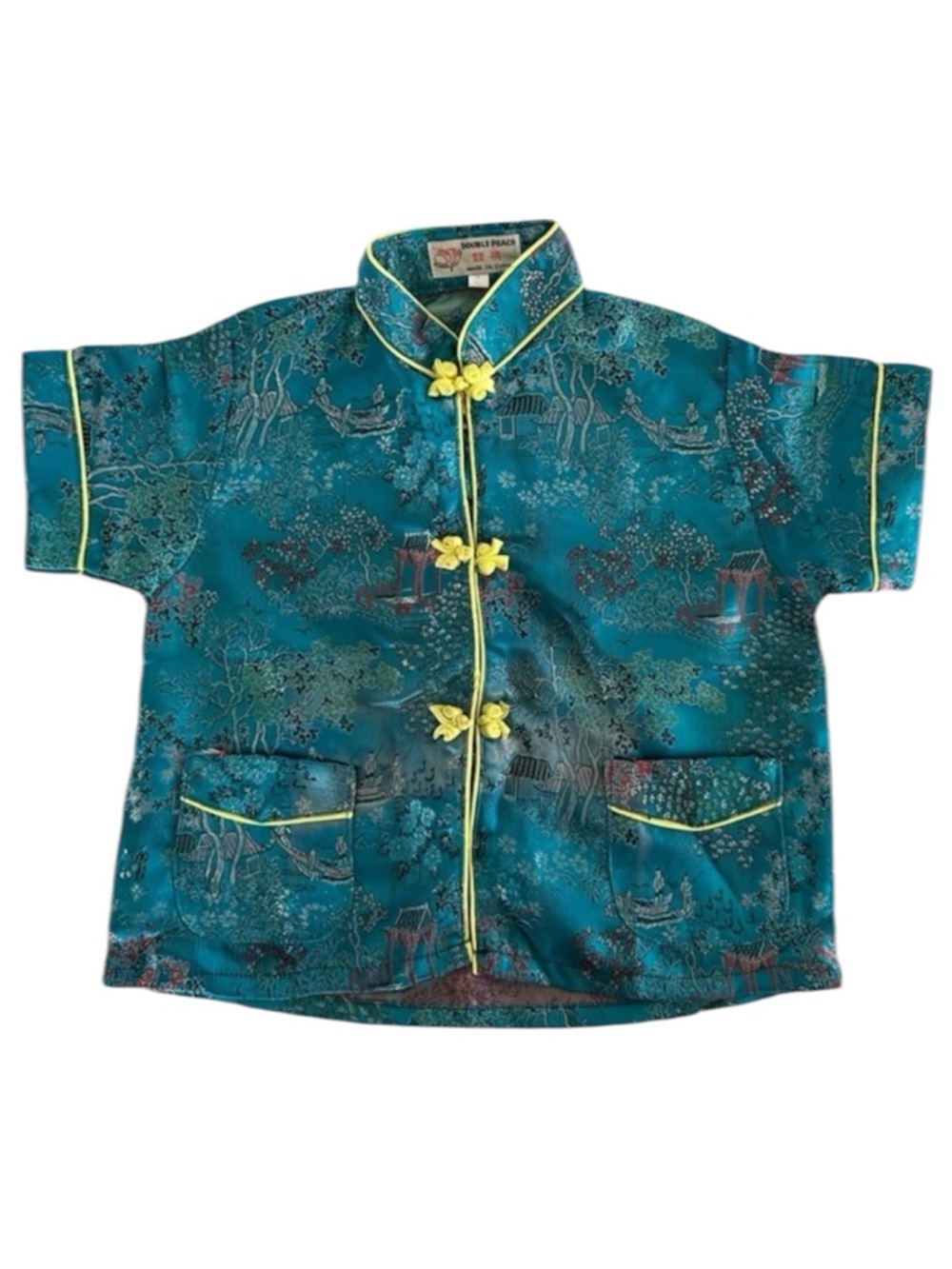 🦋 5/$25 - Double Peach Formal Style Duijin Mandarin Kimono - NWT - Vintage